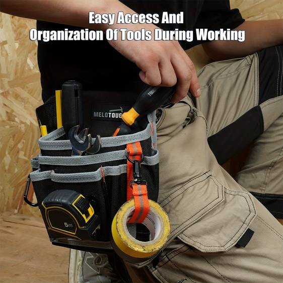 MELOTOUGH Electrician's Compact Tool Pouch with Multiple Pockets Your Ultimate Tool Organizer for Professional and Home Use
