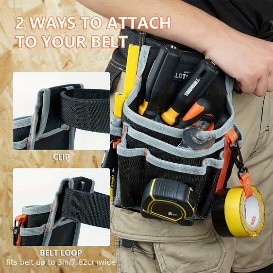 MELOTOUGH Electrician's Compact Tool Pouch with Multiple Pockets Your Ultimate Tool Organizer for Professional and Home Use