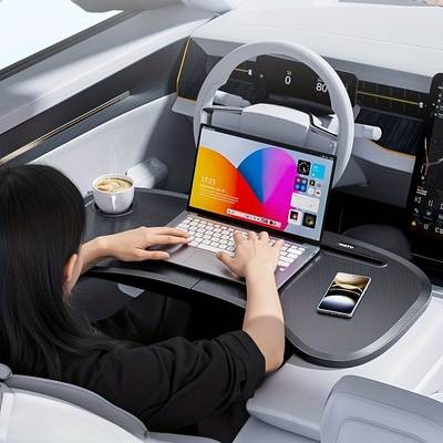 Suitu Car Desk & Armrest Box with Laptop Tray  The Ultimate Space-Saving Work Companion for Your Car