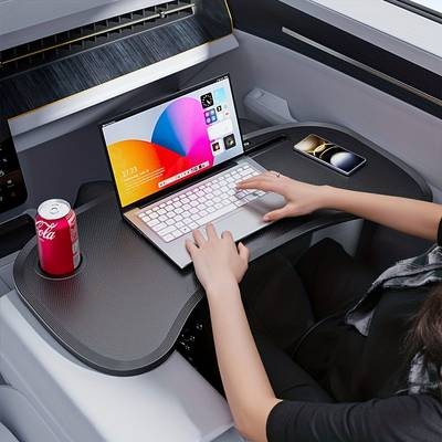 Suitu Car Desk & Armrest Box with Laptop Tray The Ultimate Space-Saving Work Companion for Your Car