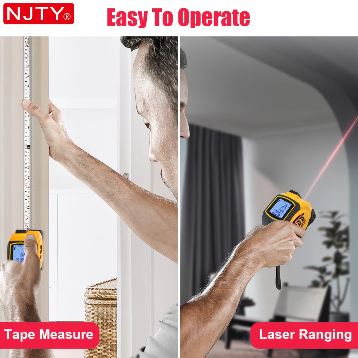 NJTY 3-in-1 Laser Tape Measure CJY007