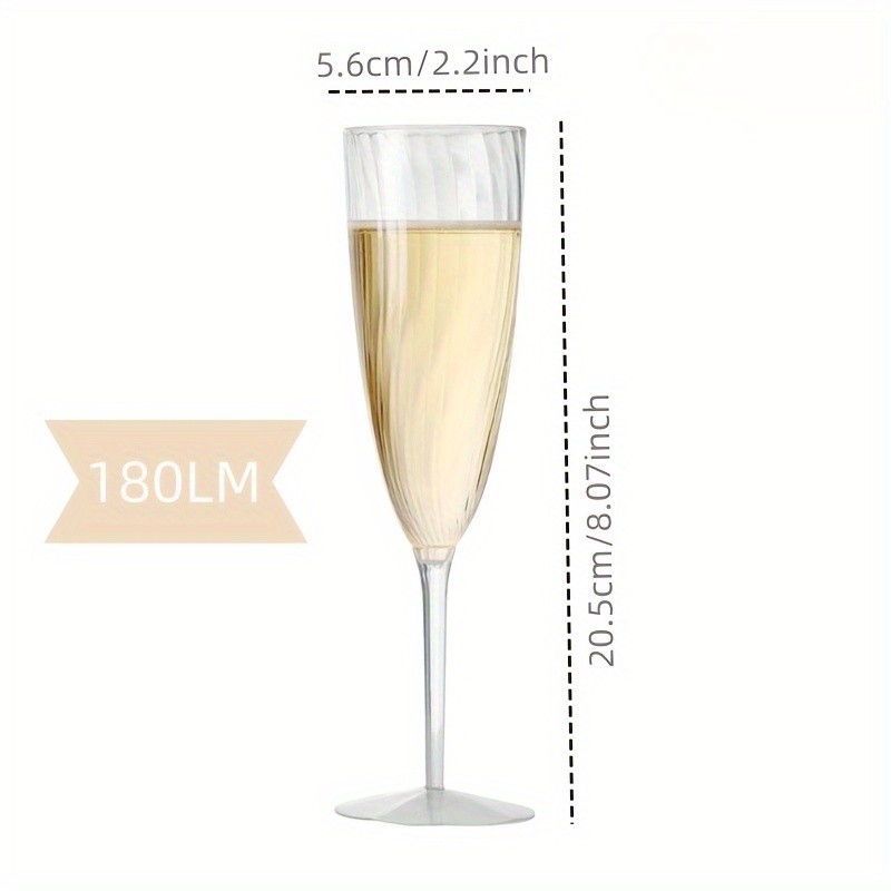 BAXCRS 48pcs Elegant Plastic Champagne Flute Cups