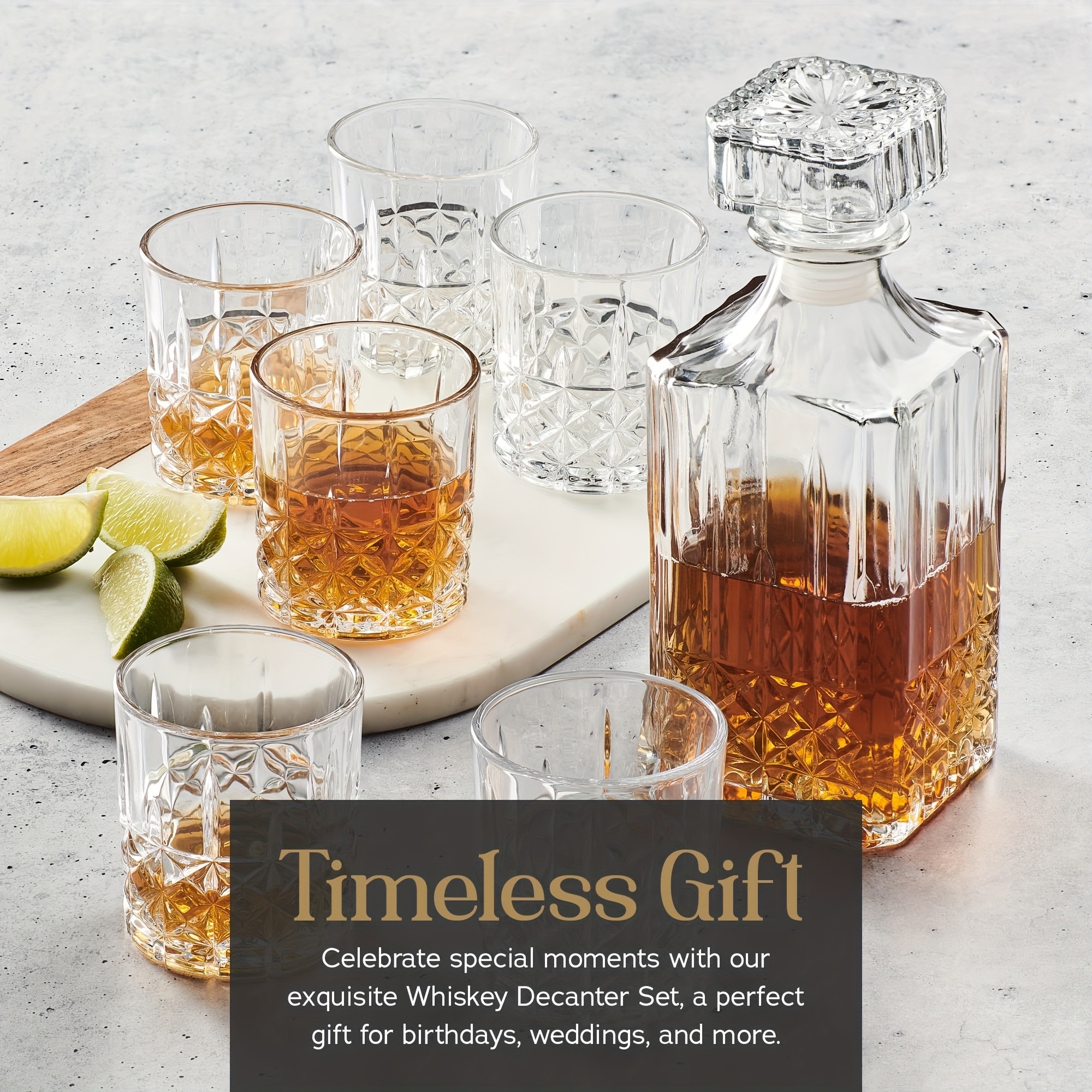 MAMSHIB 3pcs Whiskey Decanter Set