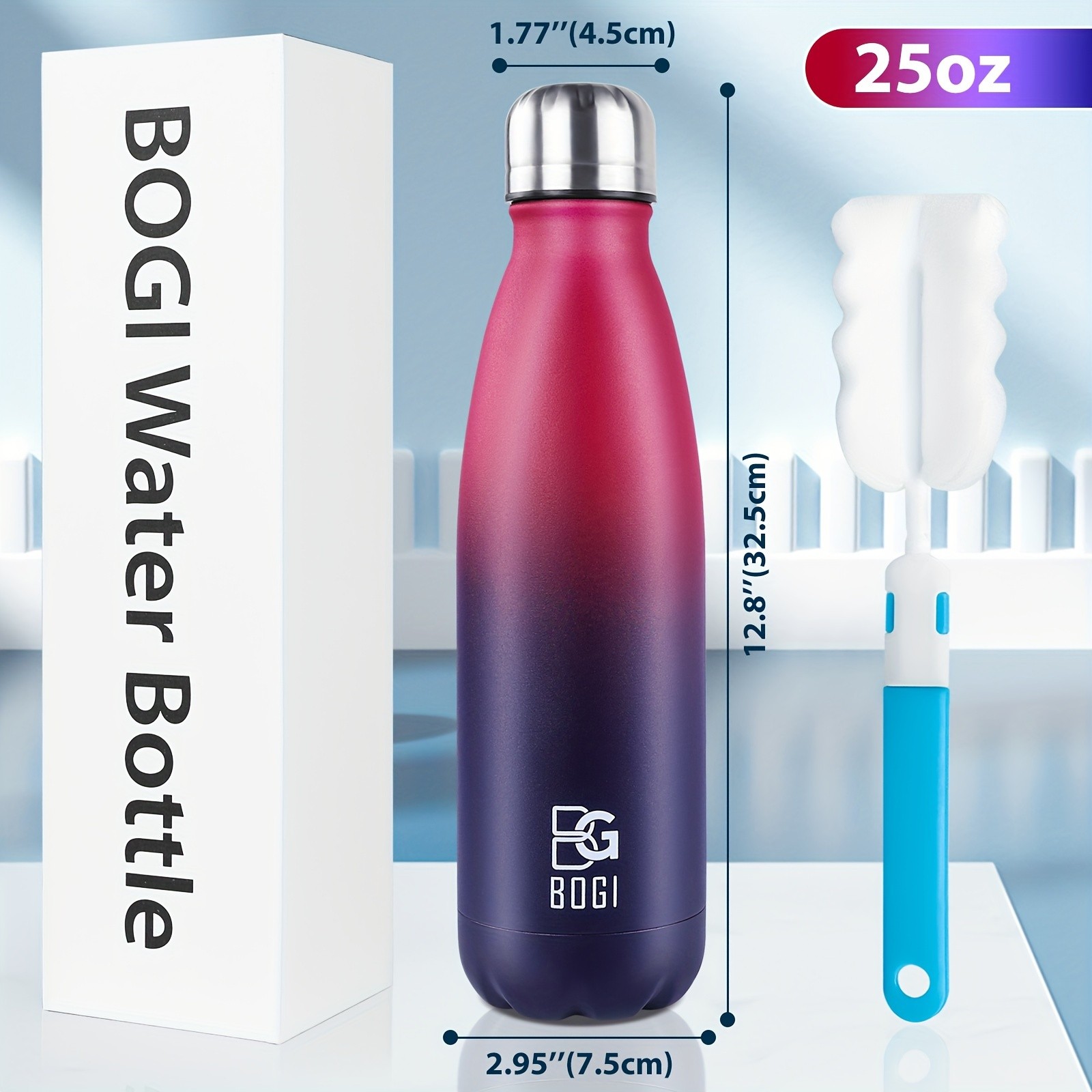 BOGI 17/25oz Insulated Stainless Steel Water Bottle