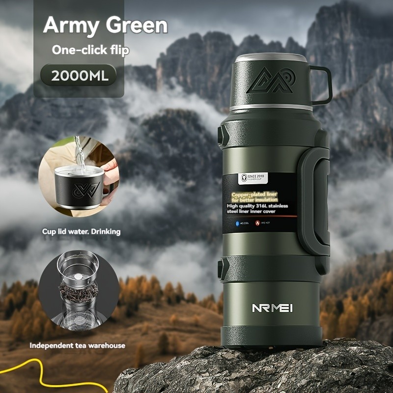 NRMEI 2000ml Large Capacity Insulated Travel Mug