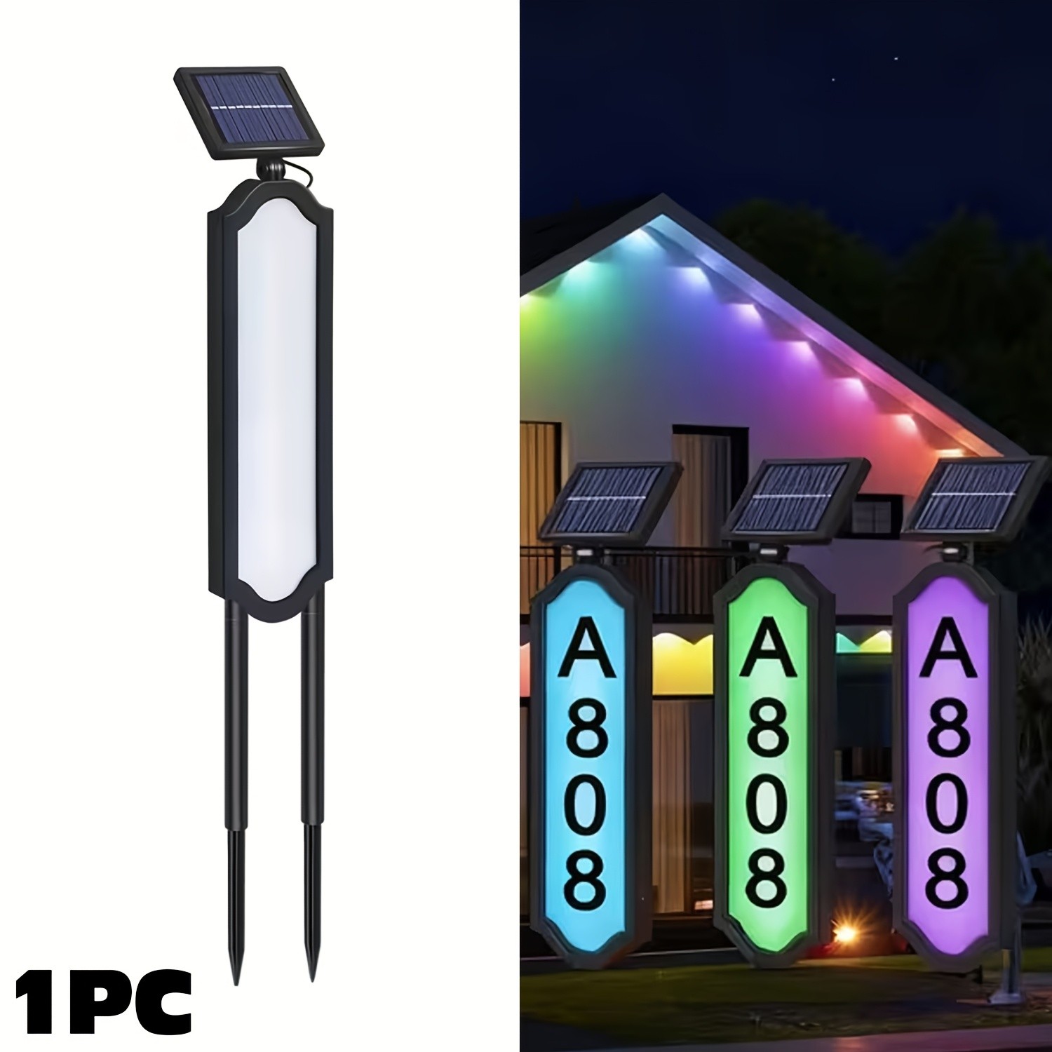 AIPUSI Solar LED House Number Sign