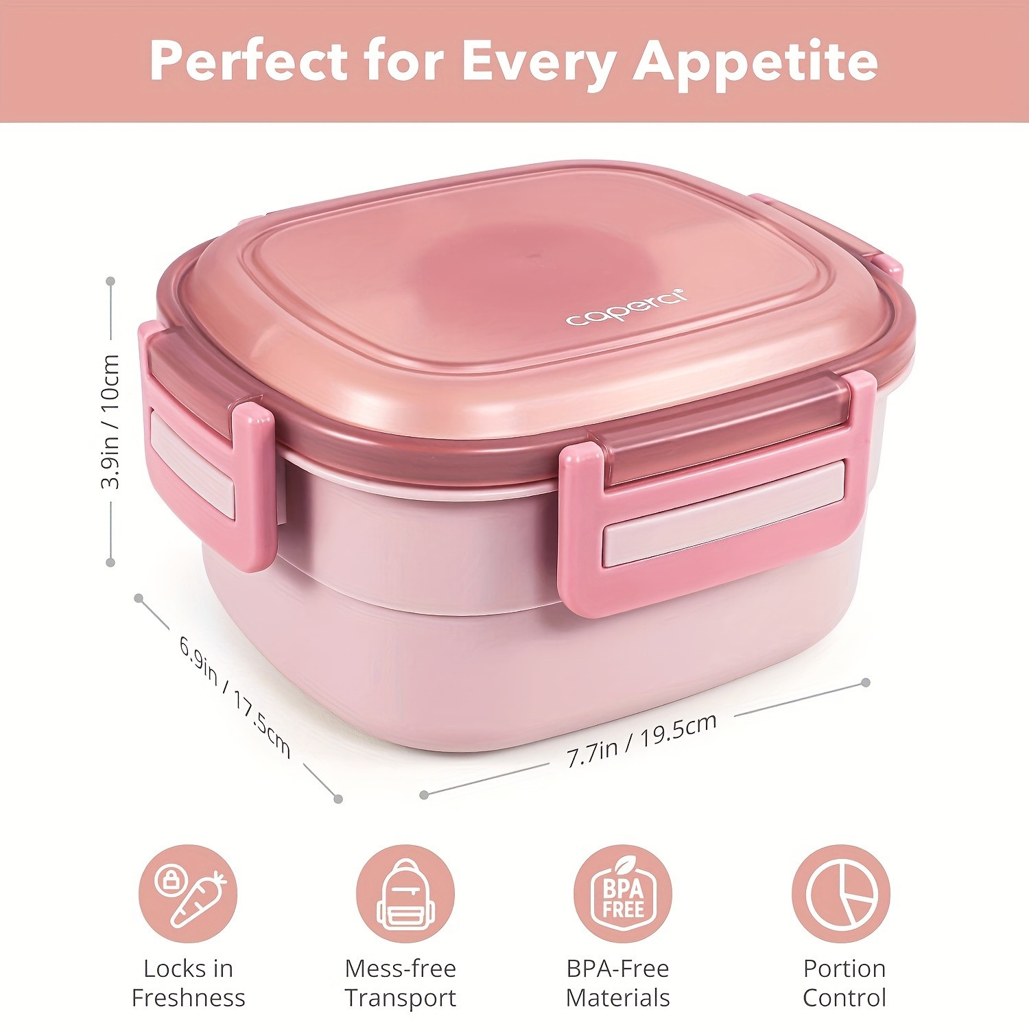 Caperci 2+1 Pack/4-Piece Lunchable Snack Containers