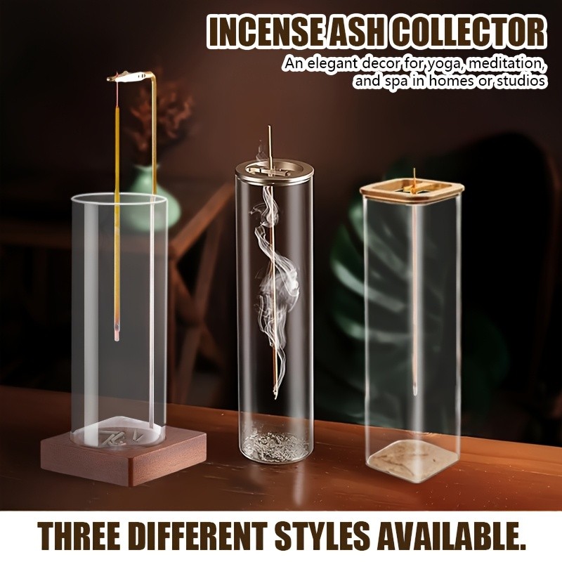 DRADO Modern Glass Incense Holder with Ash Collector