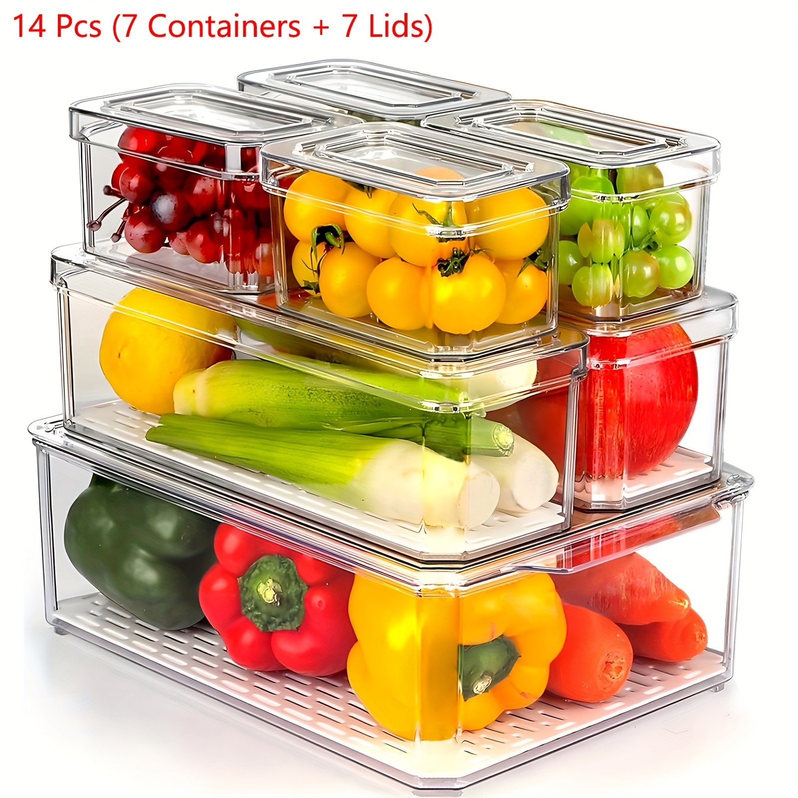 THELiFE 28/14pcs Fridge Organizer Set
