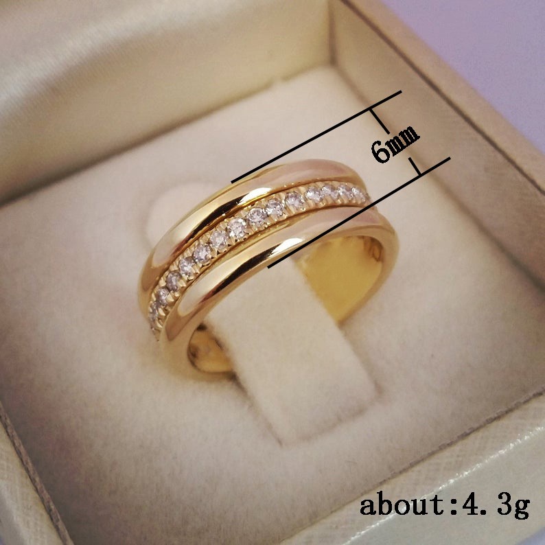 Simple Golden Silver Rhinestones Ring