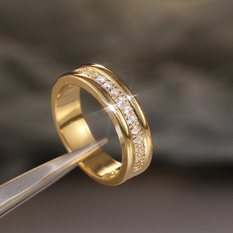 Simple Golden Silver Rhinestones Ring