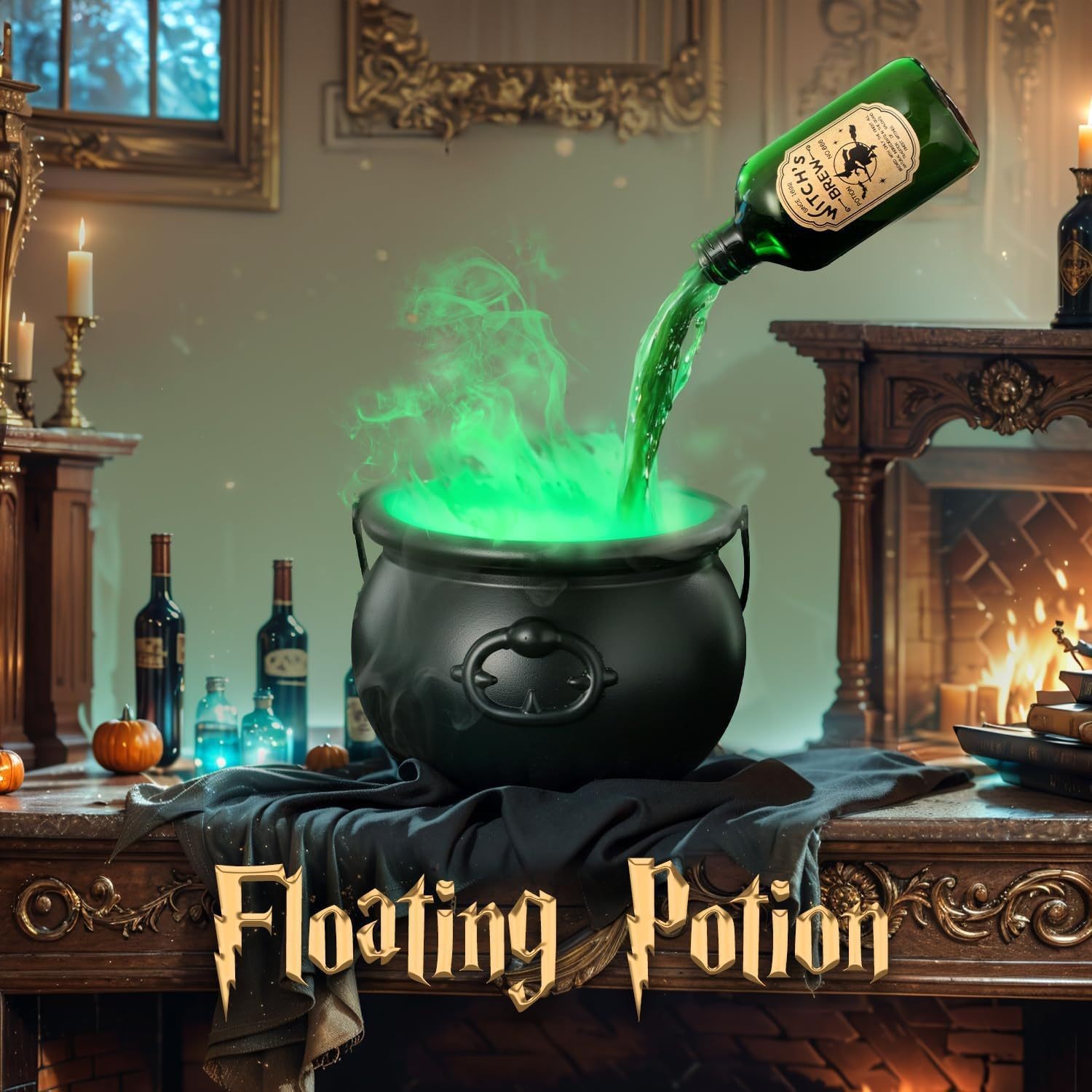 Halloween Black Wizard Bowl Magic Float Bottle and Diffuser