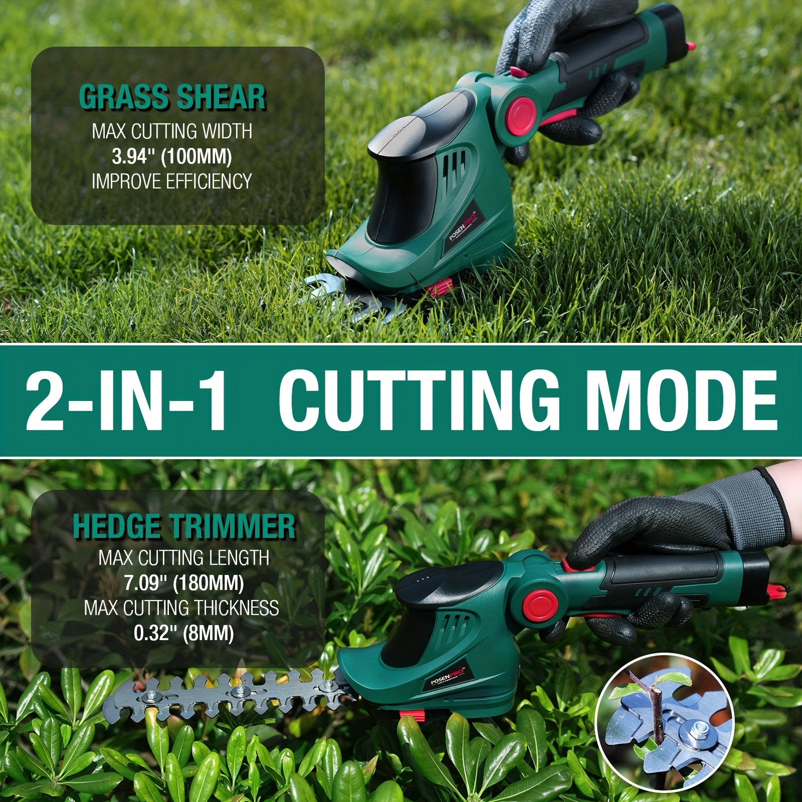 POSENPRO Hedge Trimmer and Grass Shear