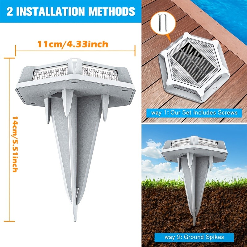 CIMMELO 4/6-Pack Solar Outdoor Deck Lights