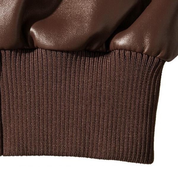 Men's Stand Collar Vintage Leather Jacket