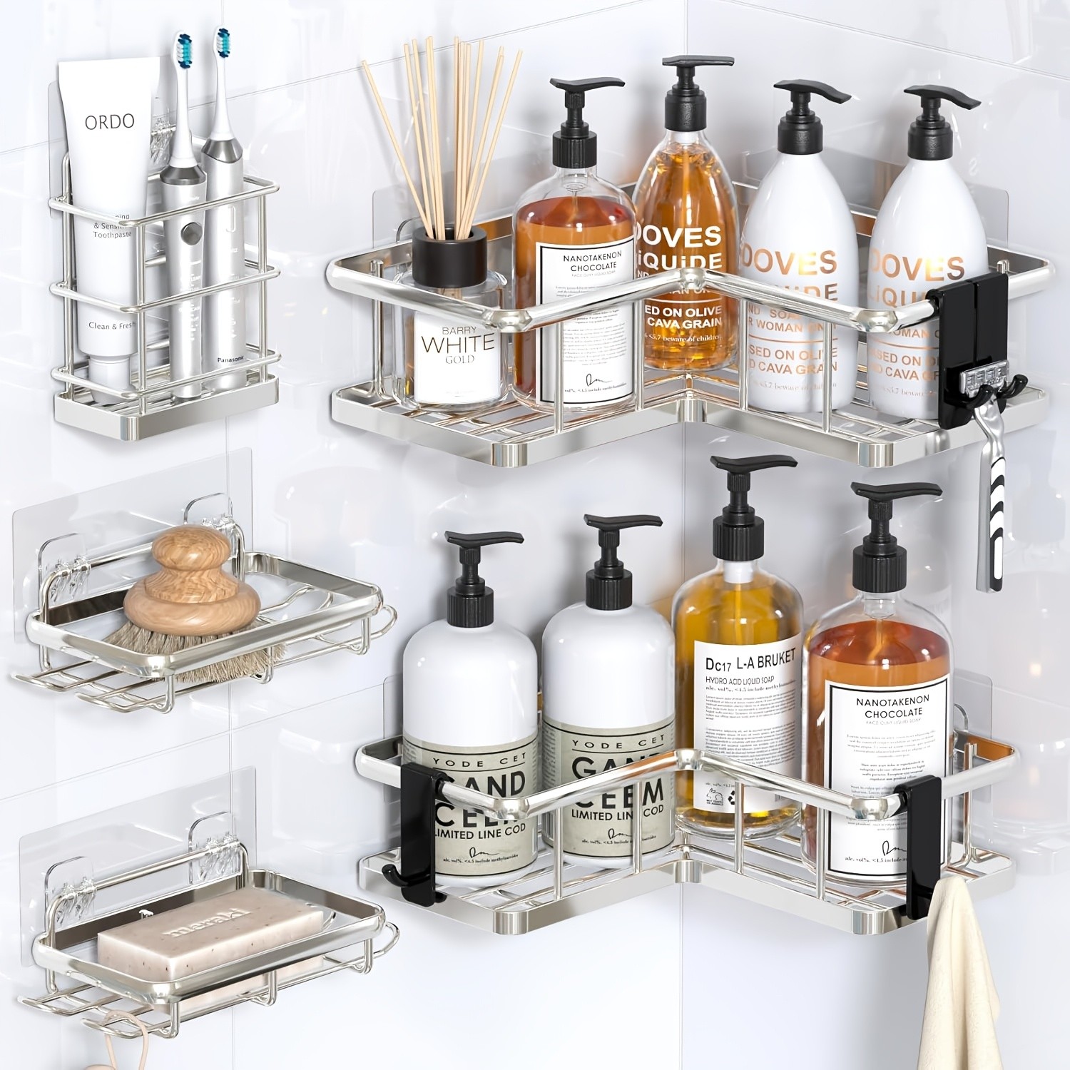 JABUKOSU 5-Pack Shower Caddy
