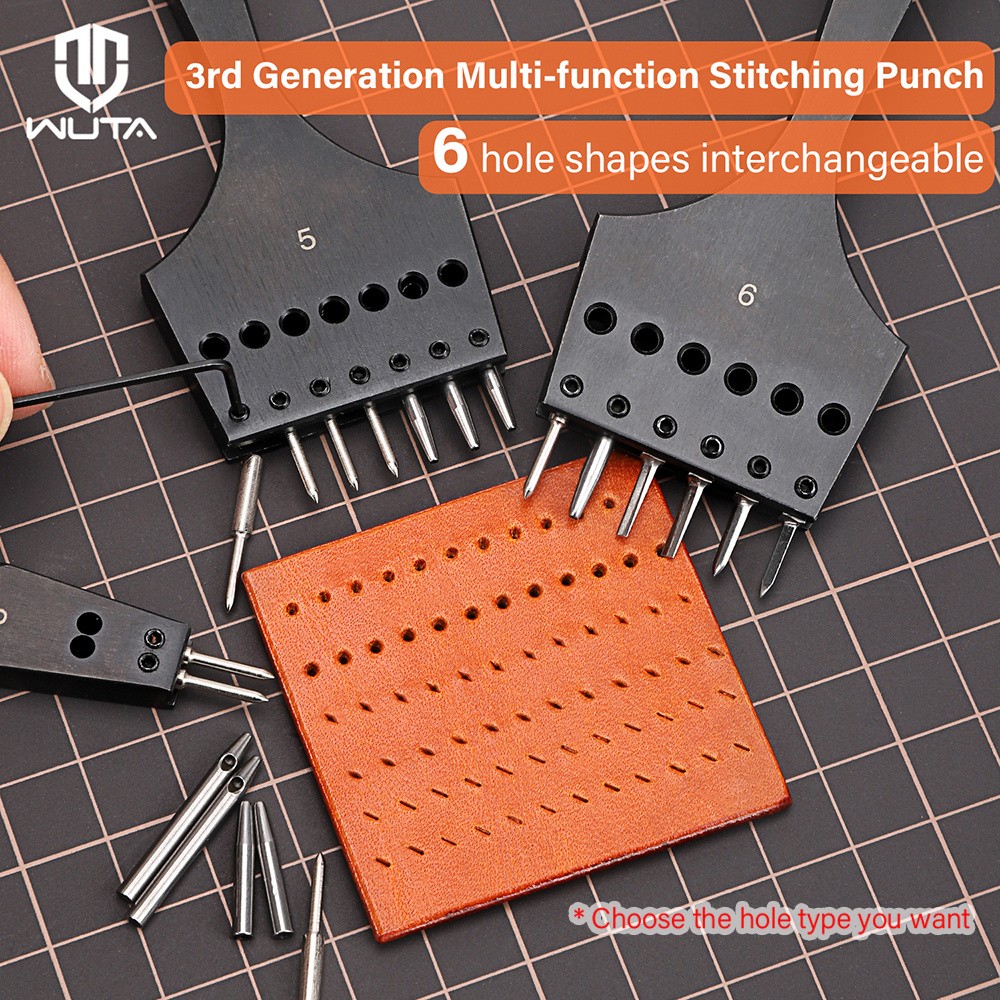 WUTA 3G Leather Punches Head Replaceable Pricking Iron