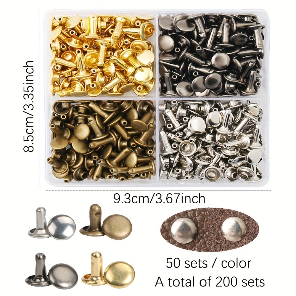 WORTHOFIRST 8mm Metal Double Cap Rivets with Pliers Tool