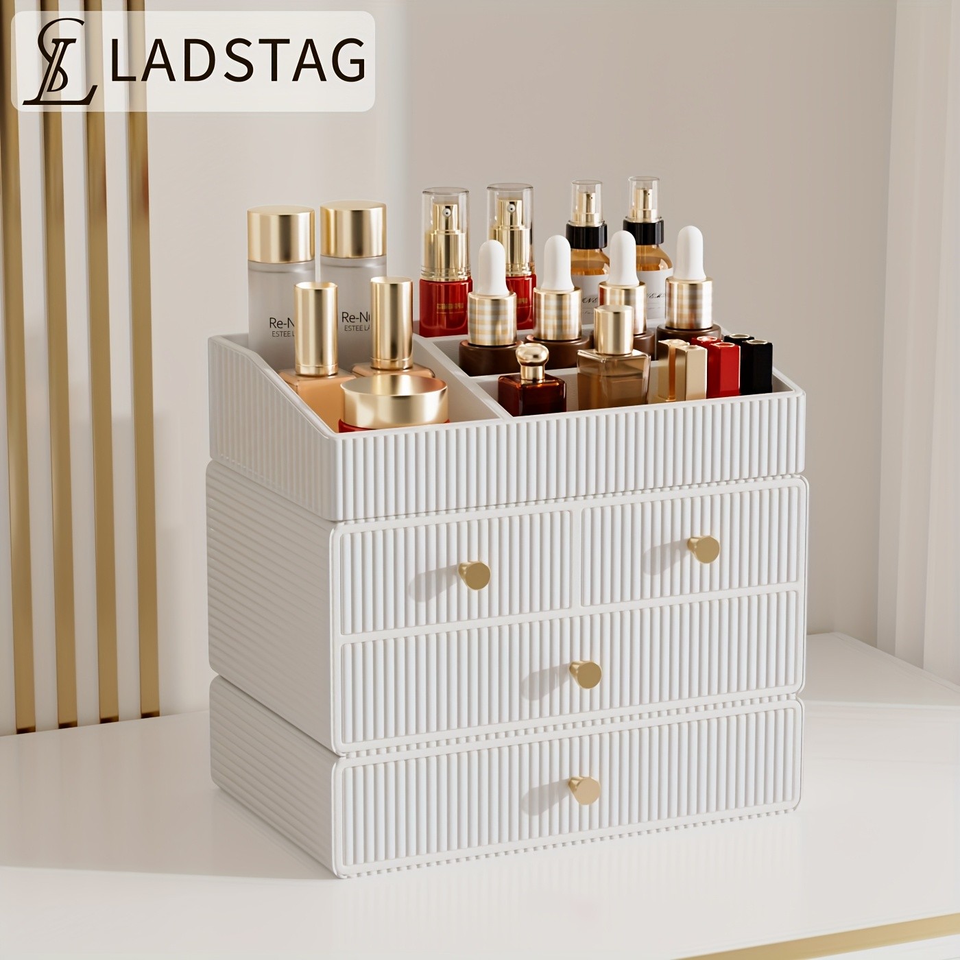 LADSTAG 3pcs Luxe Modular Cosmetic Organizer Set