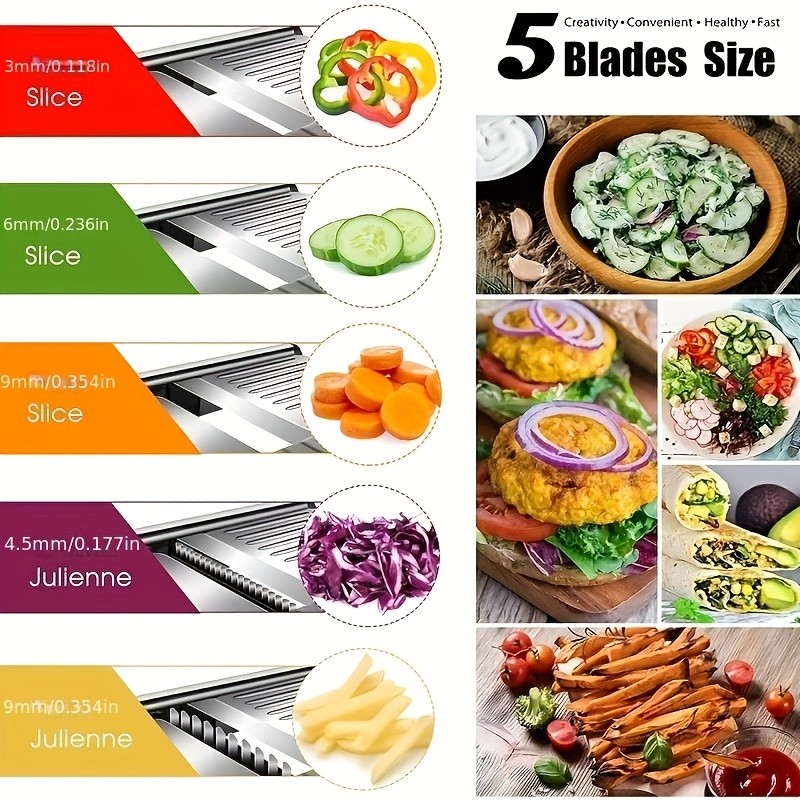 TEMMYS Stainless Steel Vegetable Slicer