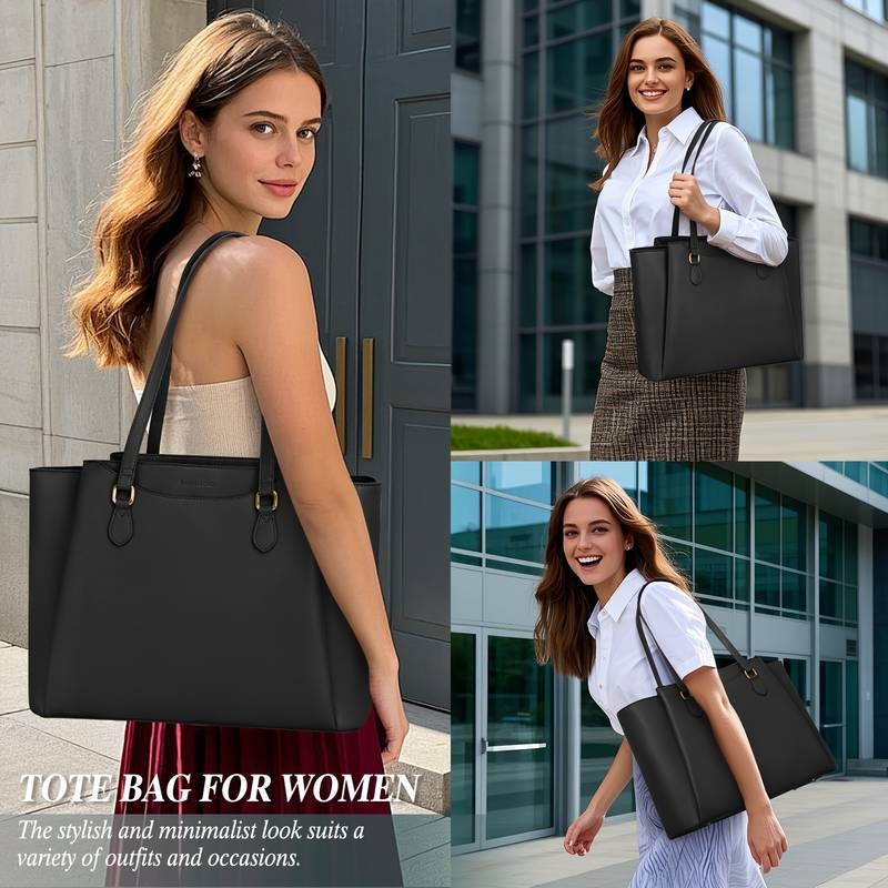 RAINSMORE 15.6-Inch Women's Laptop Bag with Clutch, Wallet, and Tote Elegant and Functional Office Companion