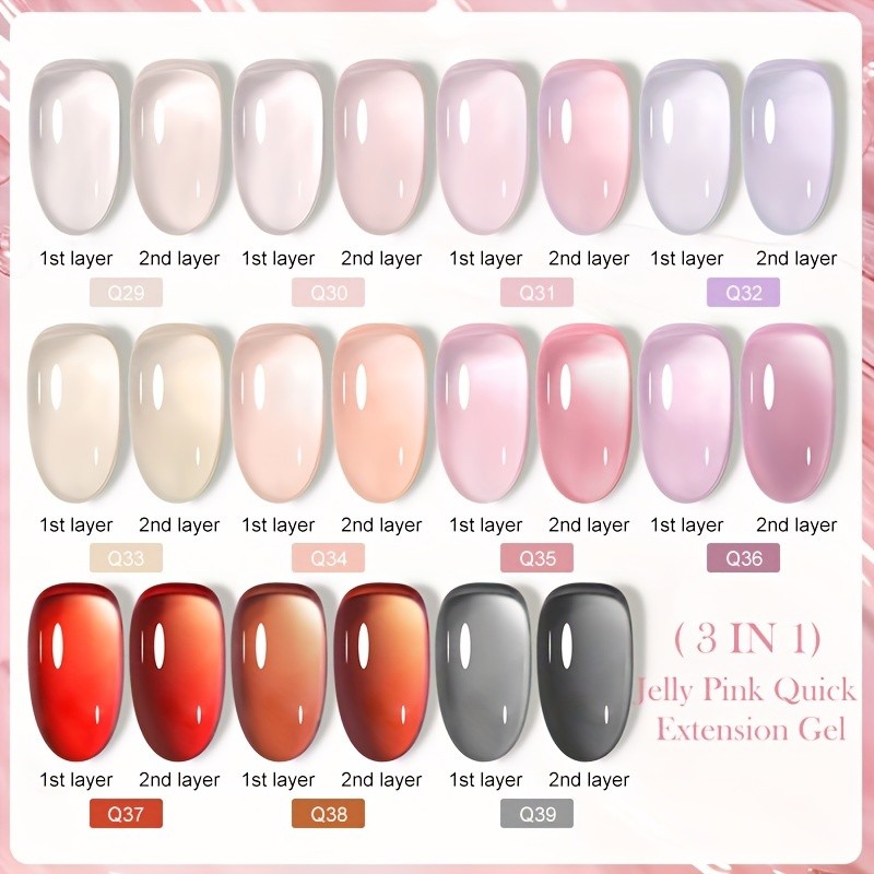 LILYCUTE 7ml Jelly Nude Pink Quick Extension Nail Gel Polish Transparent, Long-Lasting Construction Gel for Manicures