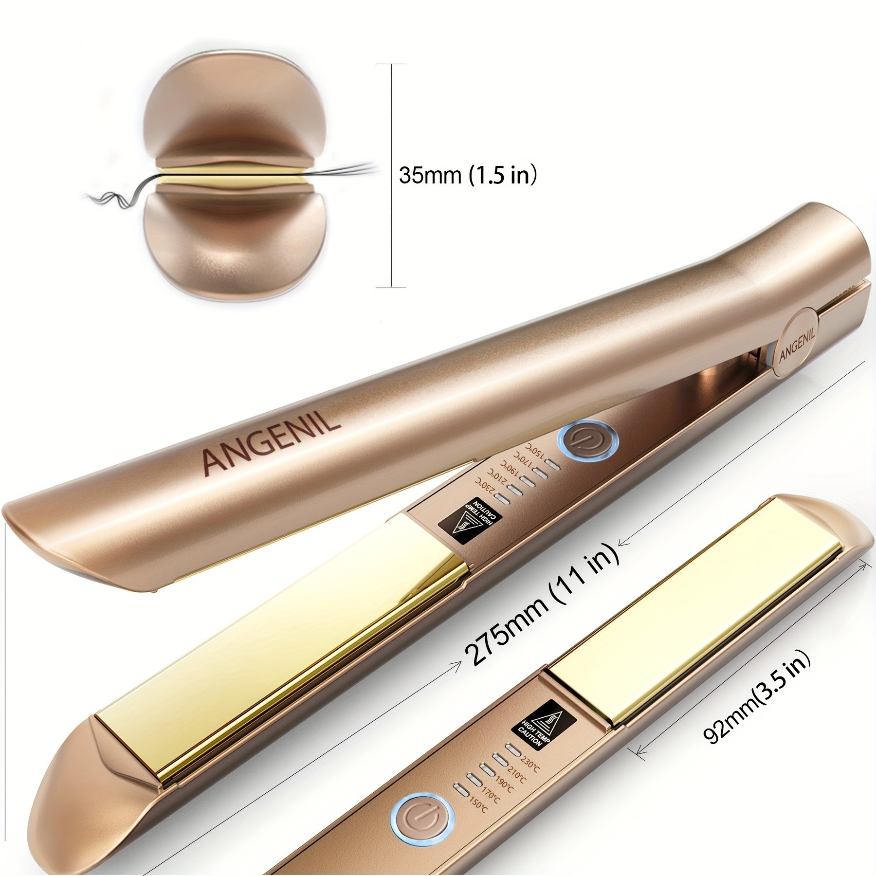 ANGENIL Titanium 2-in-1 Flat Iron & Curler Styler