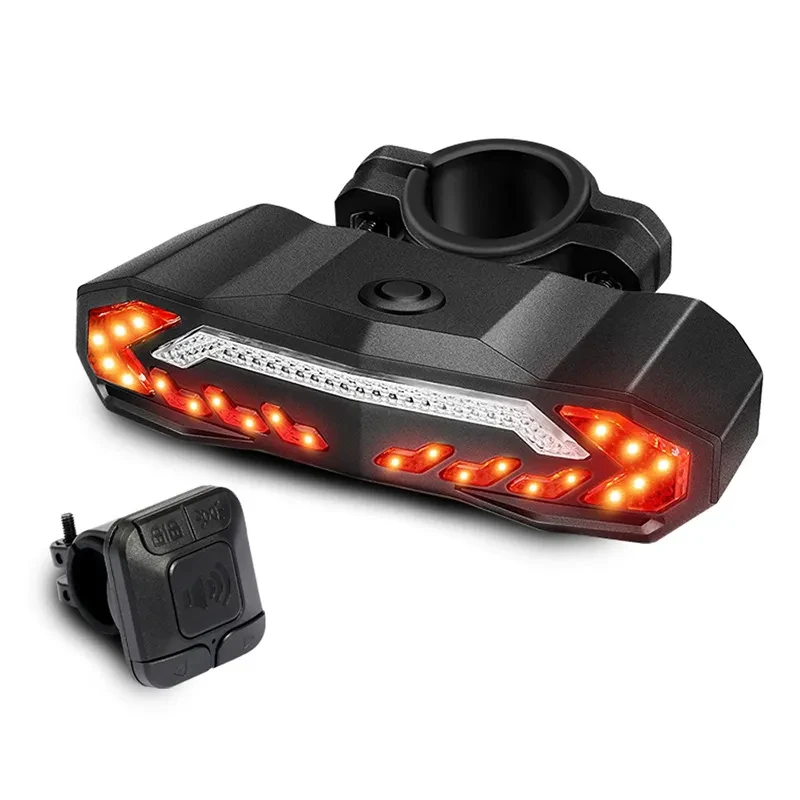 Bike Smart Brake Taillight USB Charging Alarm LED Taillight Waterproof