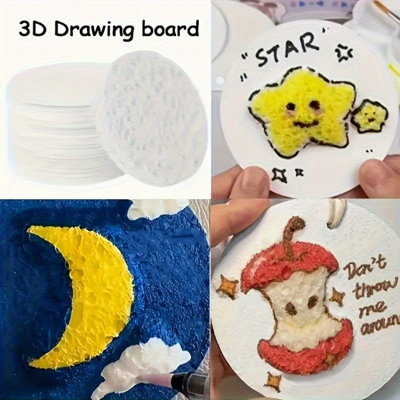 25/45pcs 3D Sponge Canvas Three-Dimensional Round Cardboard