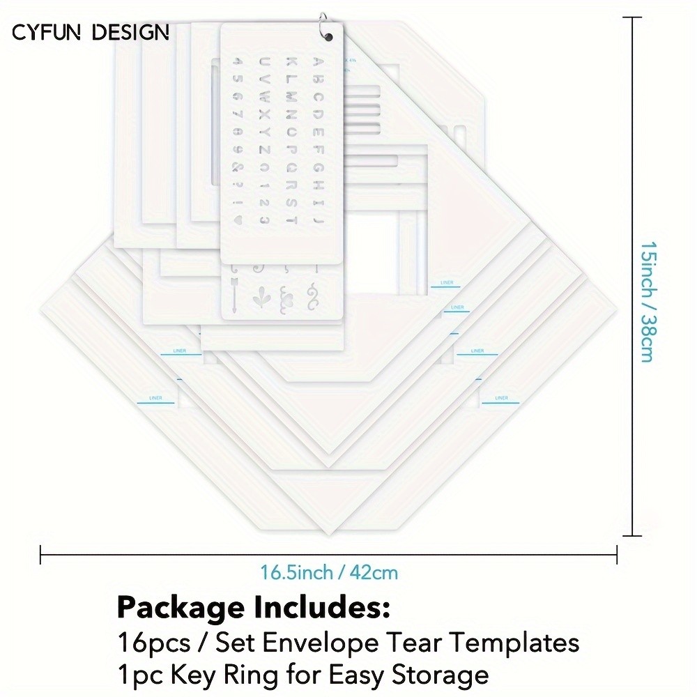 17pcs/Set Envelope Tear Templates