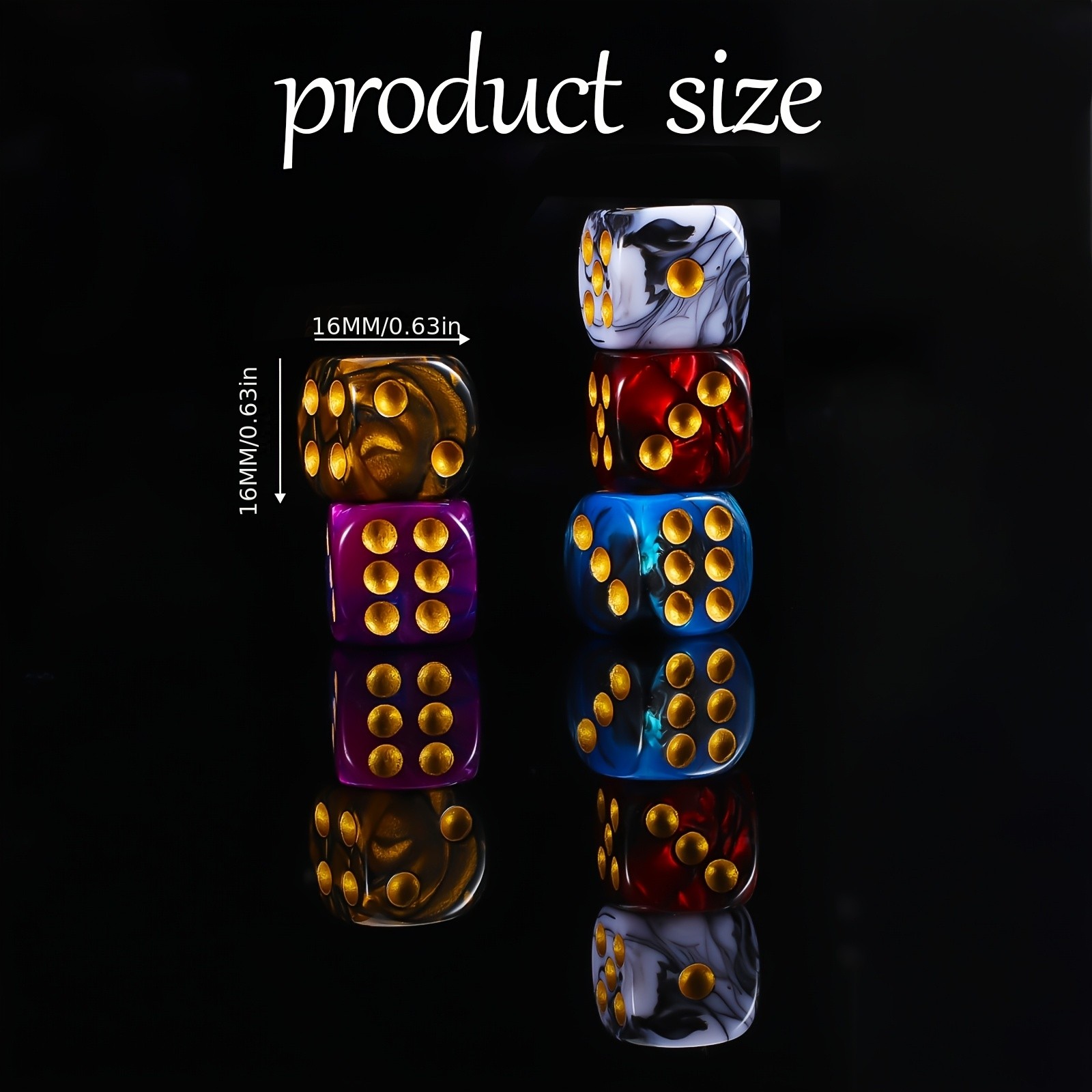 EDIFON 50pcs Polyhedral Dice D6