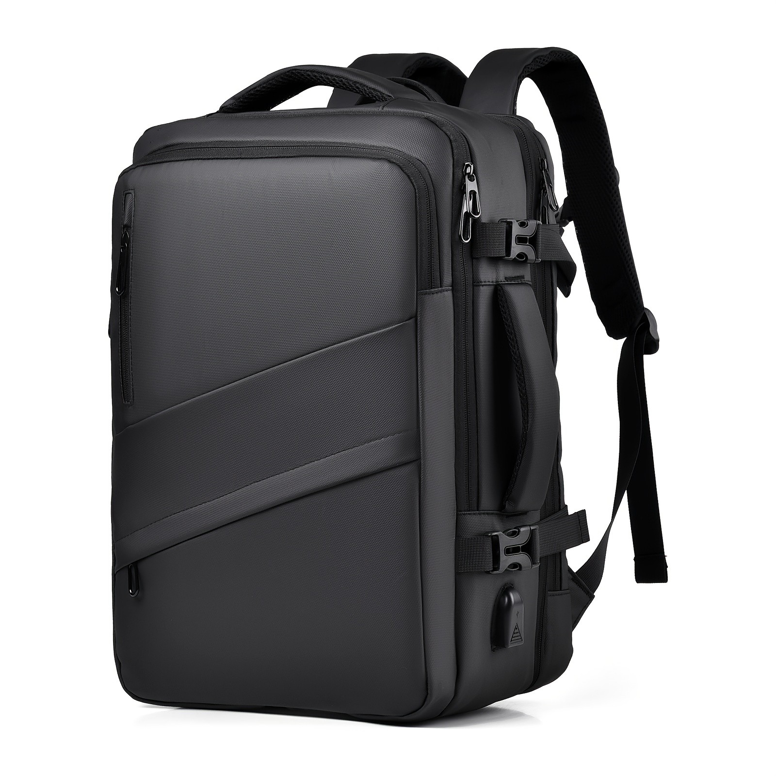 HUABUPS Expandable Travel Backpack with USB Charging Port