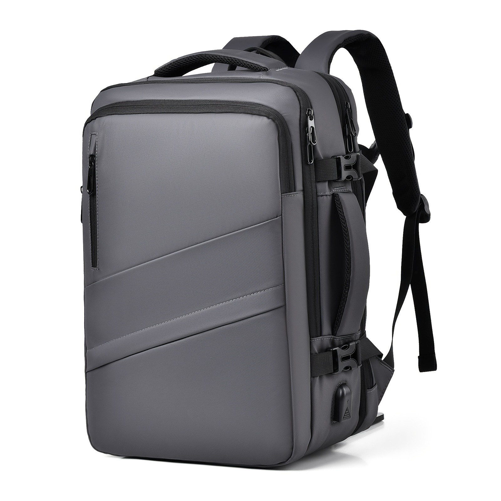 HUABUPS Expandable Travel Backpack with USB Charging Port