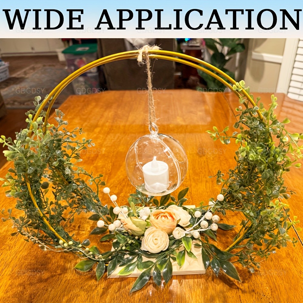 Floral Hoop Centerpiece with Wooden Stand