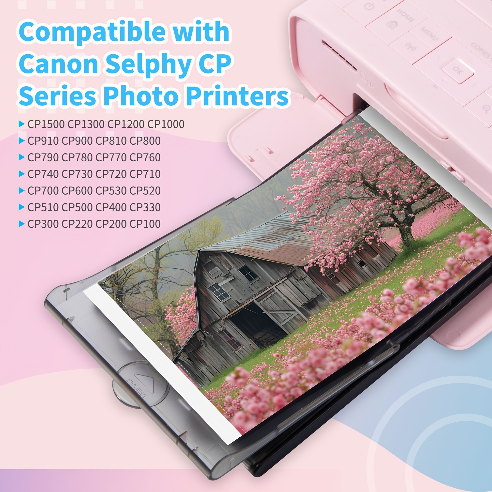 MarkField 3 Ink Cartridges and 108 Sheets Photo Paper for Canon Selphy CP1500