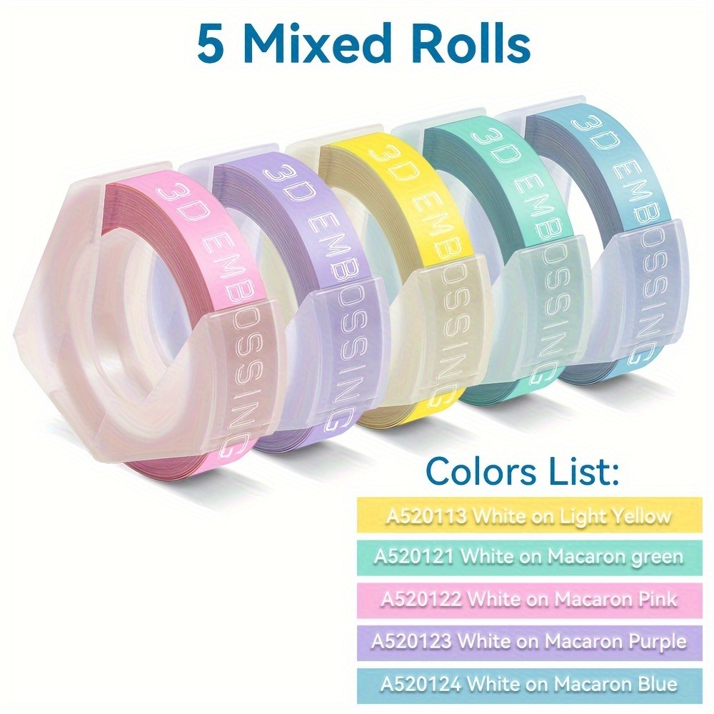MarkField 5-Pack 3D Embossing PVC Label Tape Refills