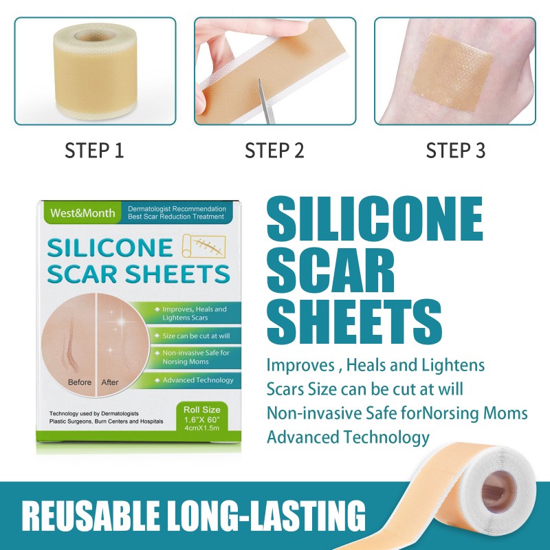 West&Month Self-Adhesive Silicone Scar Repair Orange Line Growth Line Smooth Skin Care Beauty Patch