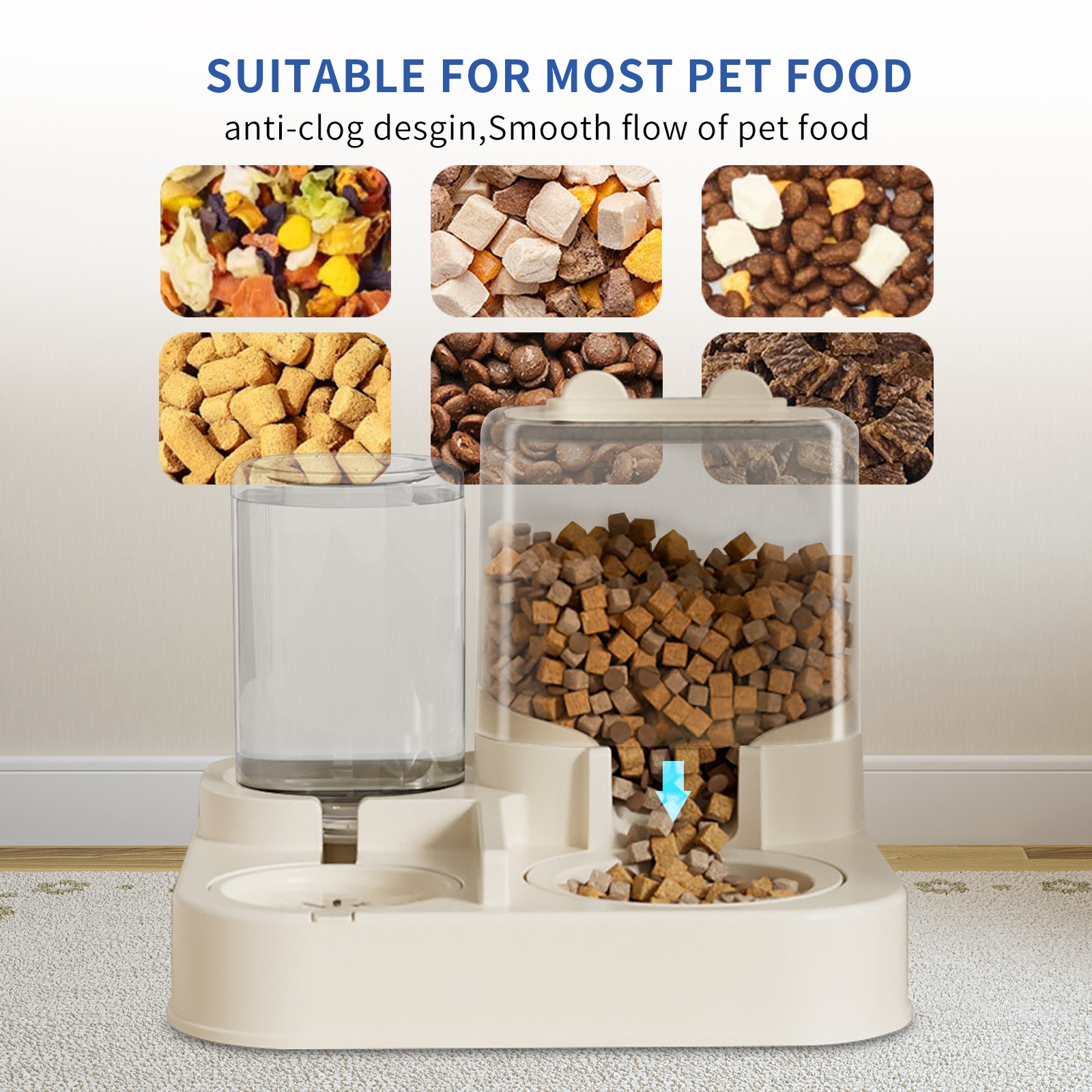 Pet Feeding and Water Feeder 2-in-1 Automatic Replenishment Feeder