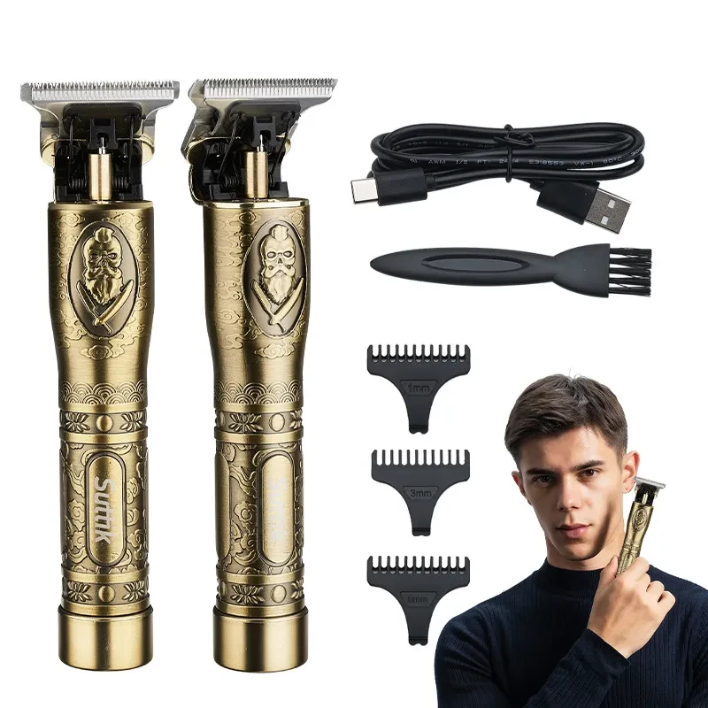 Suttik Vintage Engraving Electric Clipper Metal Hair Clipper