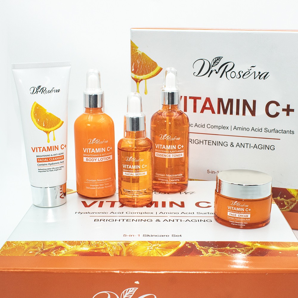 Dr. Roseva Vitamin C+ Skincare Set  Complete Brightening and Anti-Aging Routine