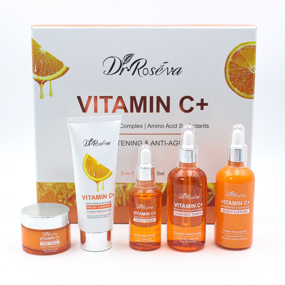 Dr. Roseva Vitamin C+ Skincare Set Complete Brightening and Anti-Aging Routine