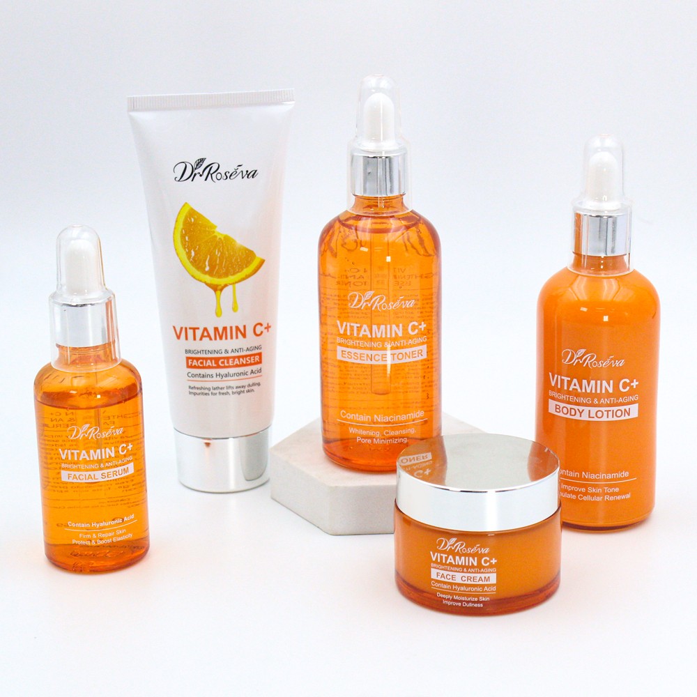 Dr. Roseva Vitamin C+ Skincare Set Complete Brightening and Anti-Aging Routine