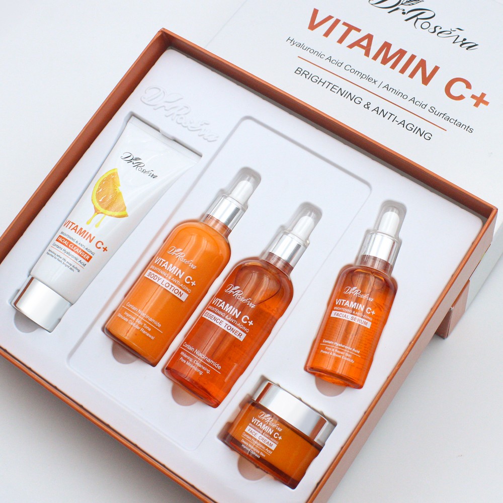 Dr. Roseva Vitamin C+ Skincare Set Complete Brightening and Anti-Aging Routine