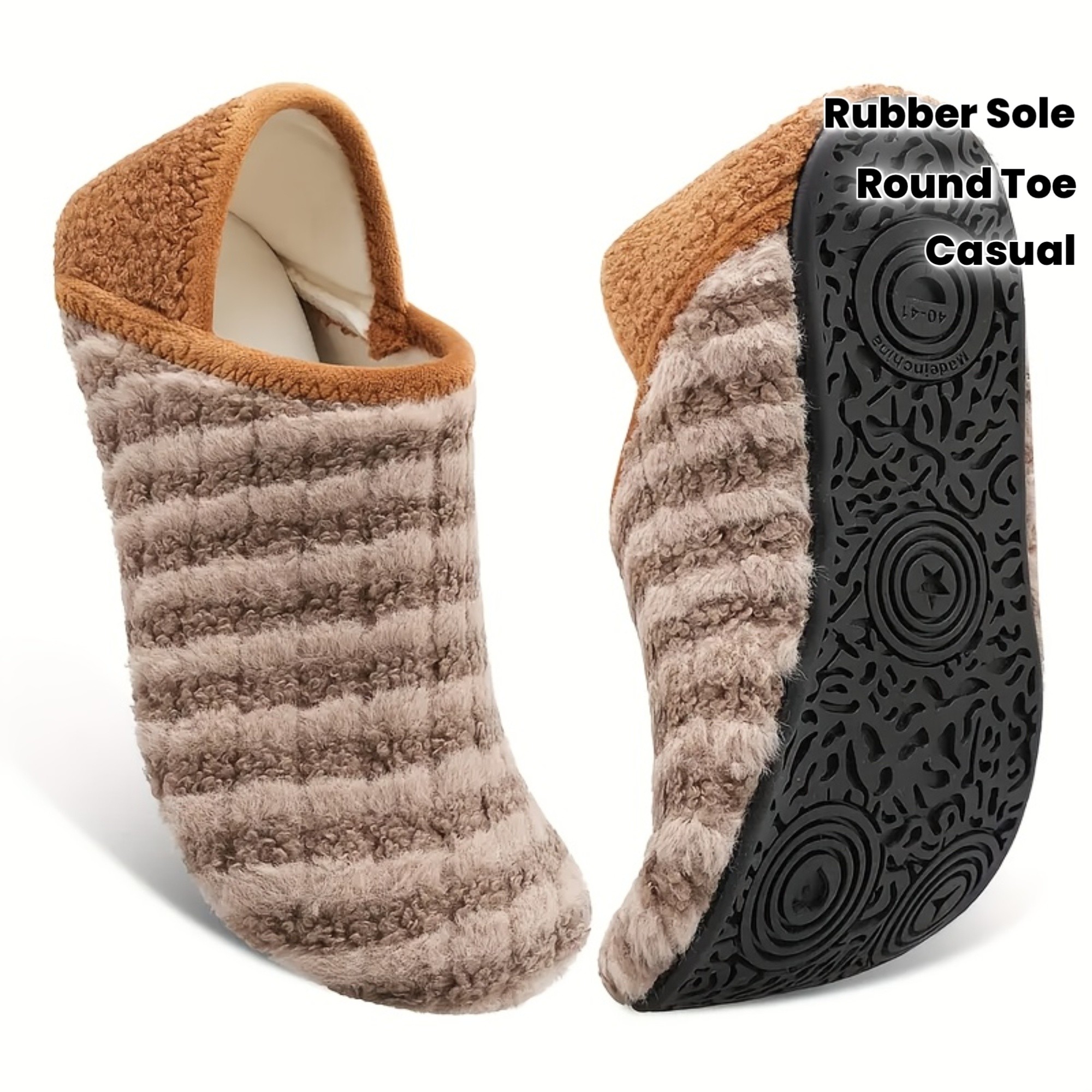 LEISFIT Men's Cozy Fleece-Lined Slippers