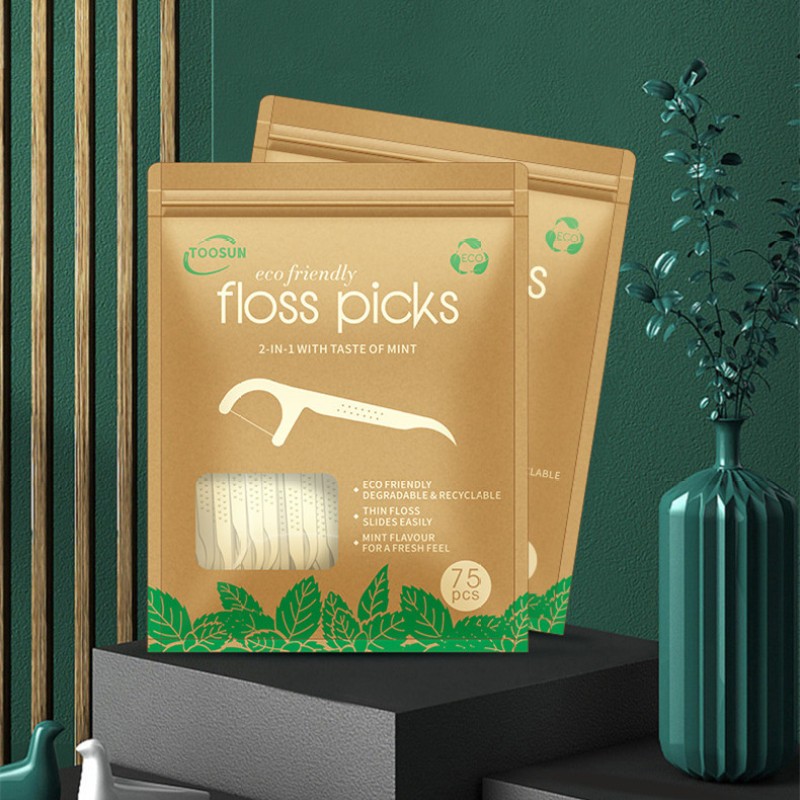 Toosun Degradable Dental Floss Mint Flavor Stick Eco-friendly