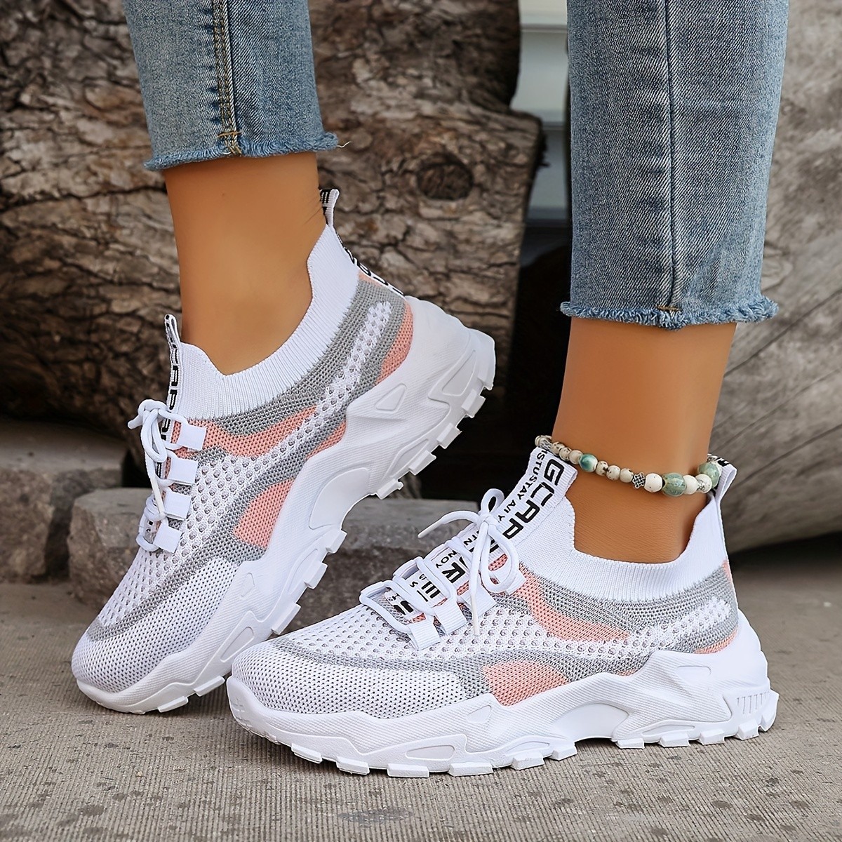 ZOSIVC Women's Color-Blocked Casual Sneakers