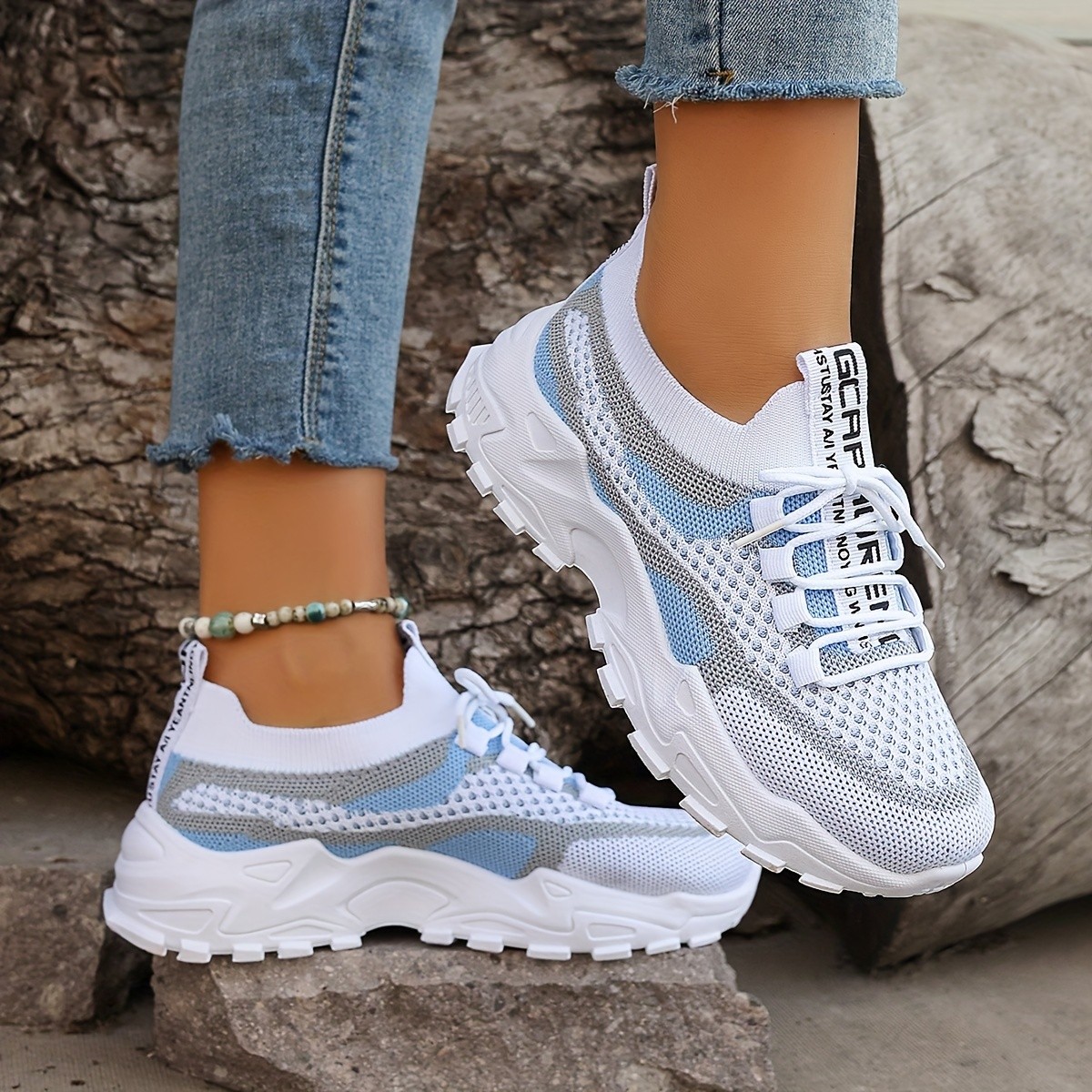ZOSIVC Women's Color-Blocked Casual Sneakers