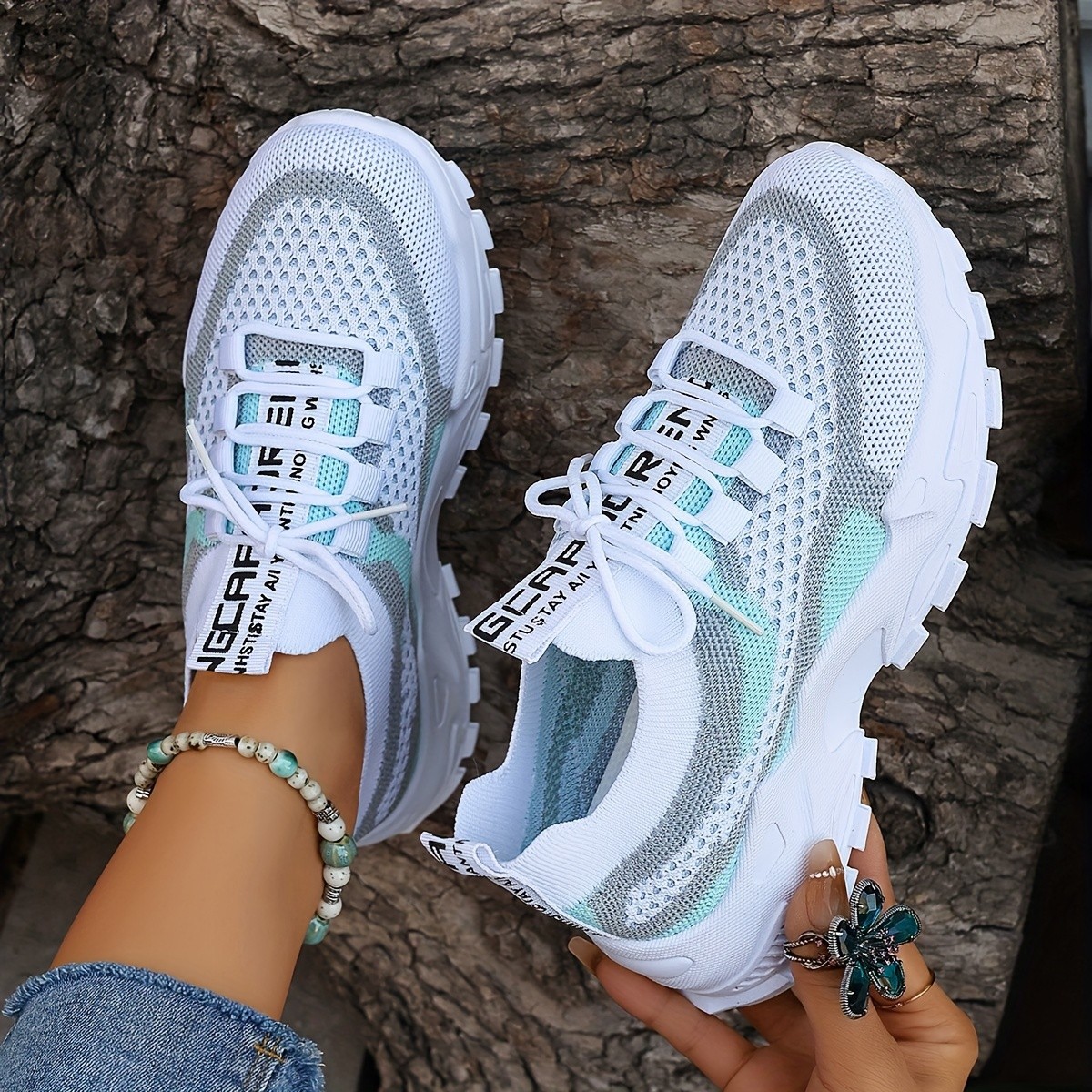 ZOSIVC Women's Color-Blocked Casual Sneakers