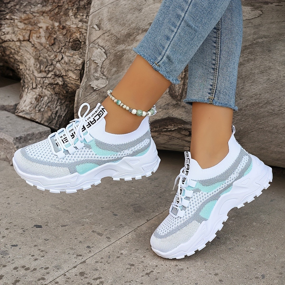 ZOSIVC Women's Color-Blocked Casual Sneakers