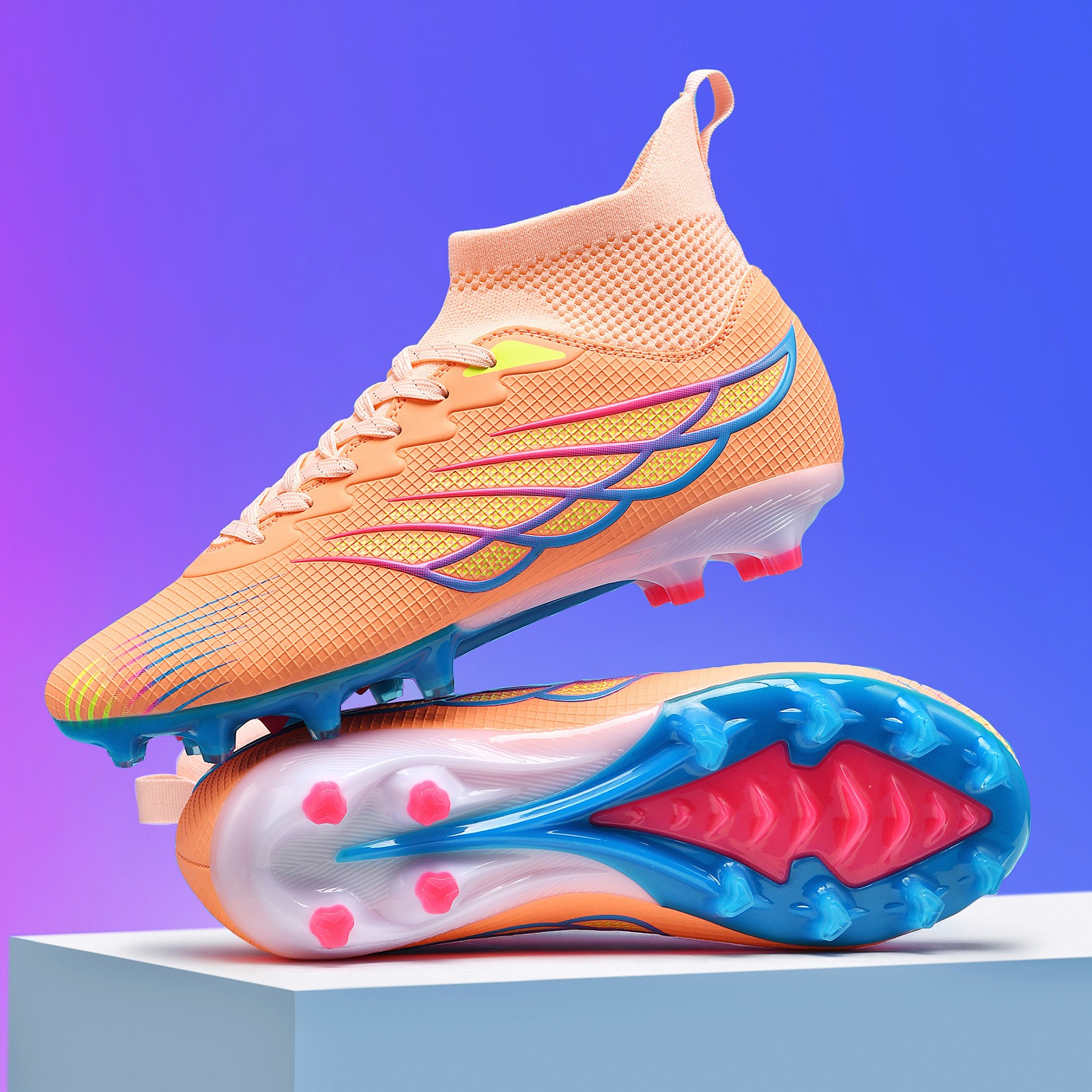WEJIESS Mens Premium Seamless Upper Soccer Cleats